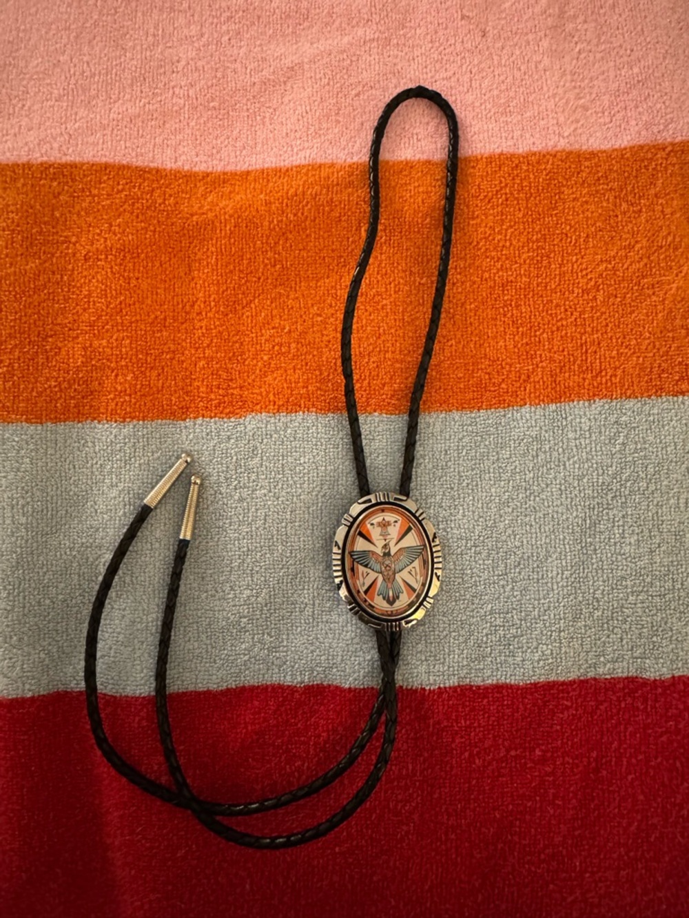 Silver men’s bolo tie